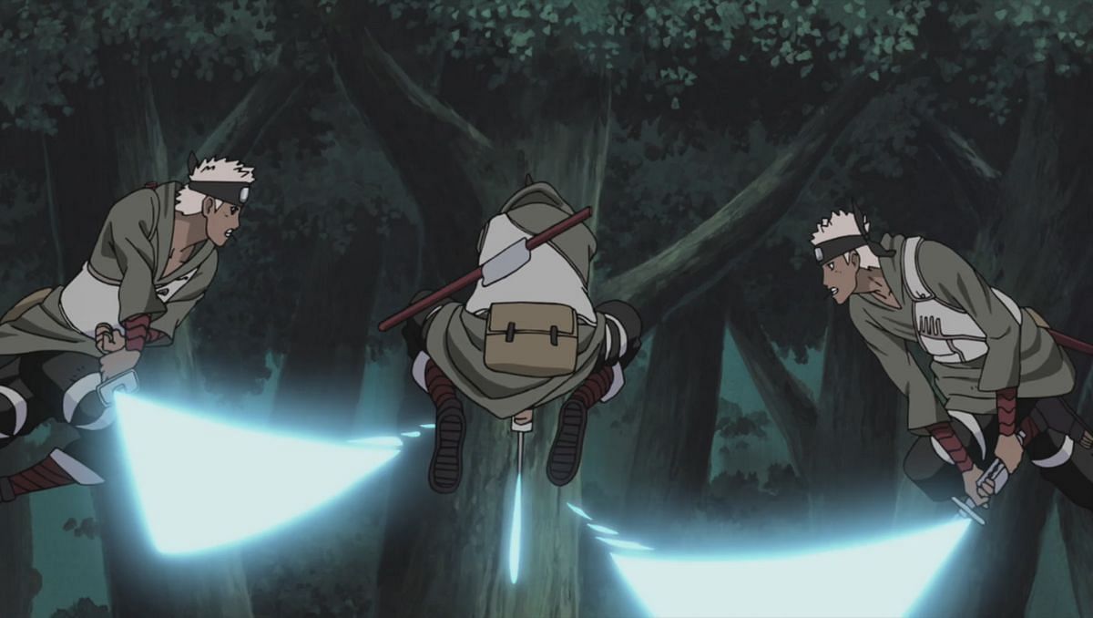 Omoi utilizing Reverse Mist Beheading in &#039;Naruto Shippuden&#039; (Image via Studio Pierrot)