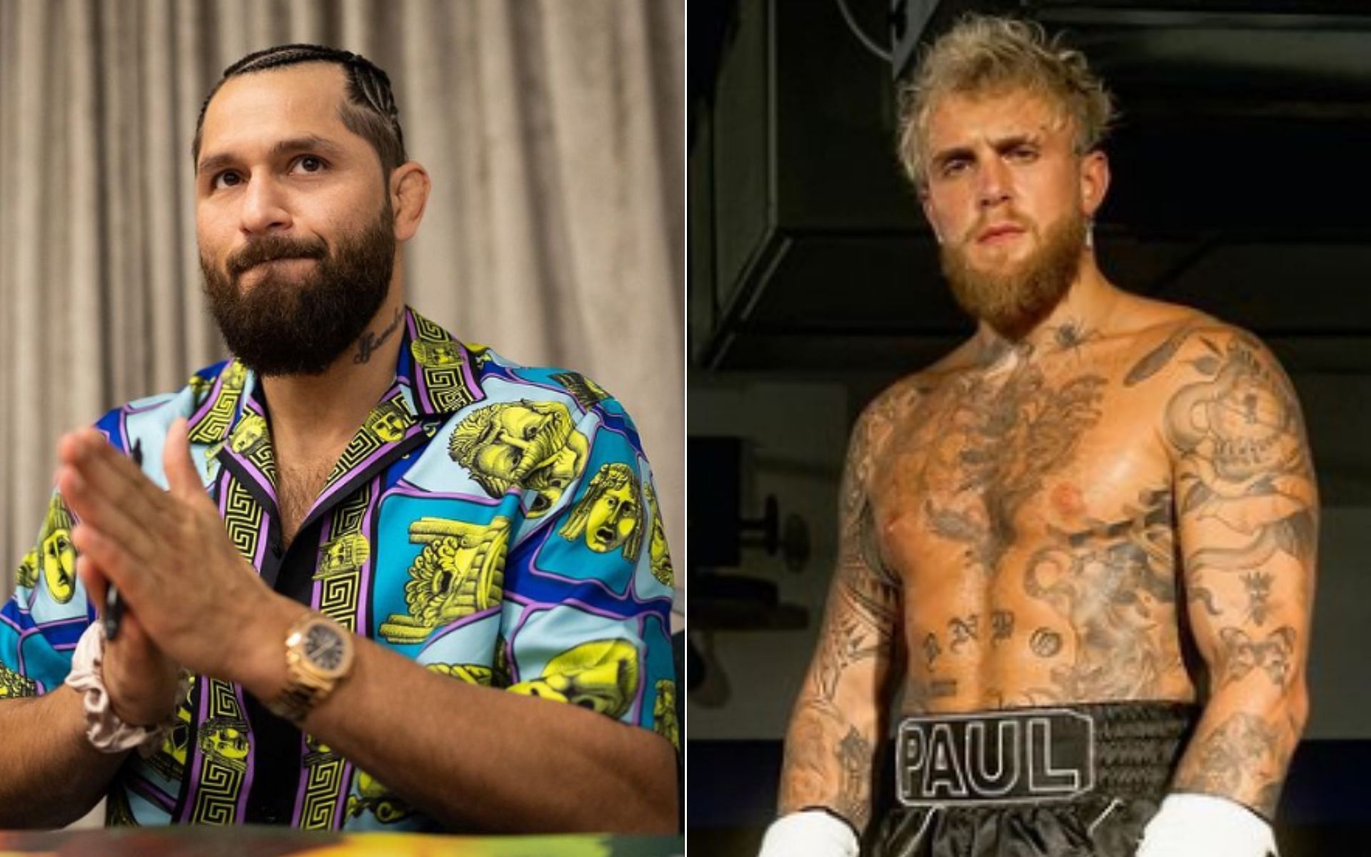 Jorge Masvidal [Left], and Jake Paul [Right] [Photo credit: @gamebredfighter and @jakepaul - Instagram]