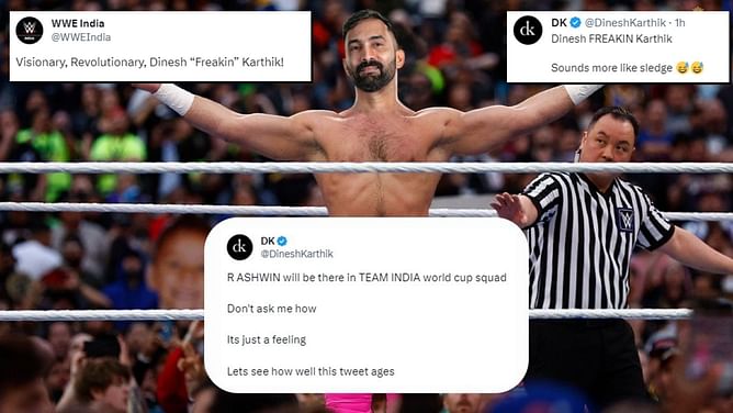 “Sounds more like sledge” - Dinesh Karthik comes up with a cheeky reaction to WWE India’s “freakin” compliment