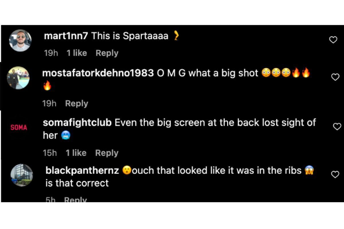 Screenshot of fans&#039; comments