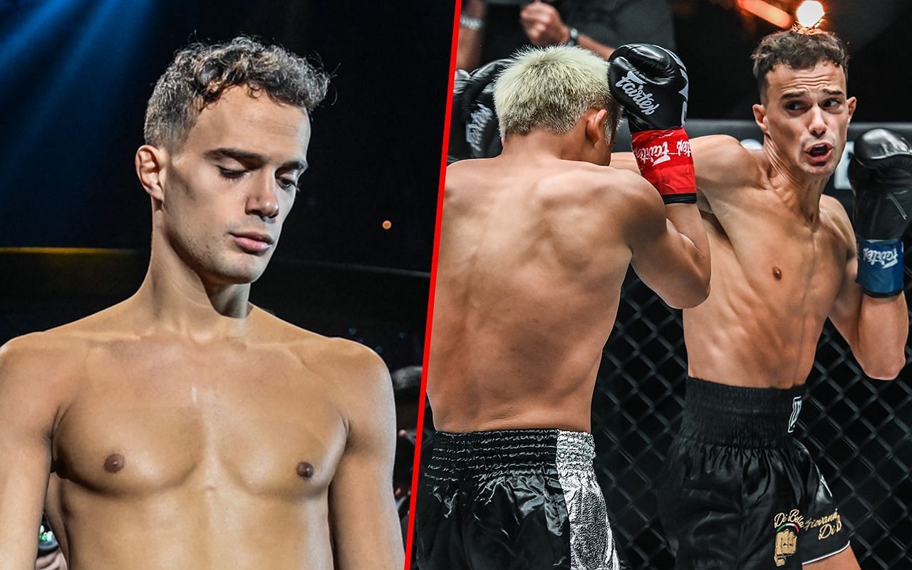 Jonathan Di Bella (left) and Di Bella fighting (right) | Image credit: ONE Championship