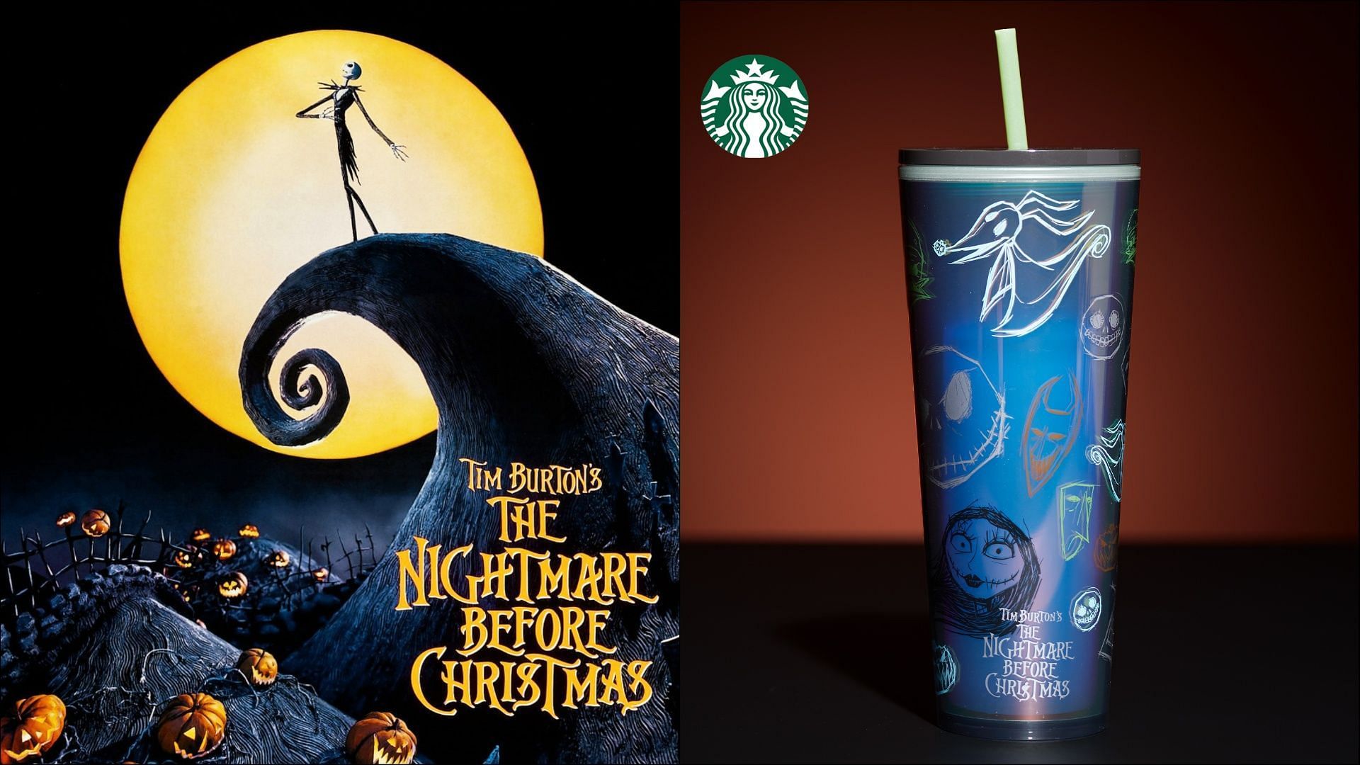 Nightmare before Christmas inspired Starbucks cup