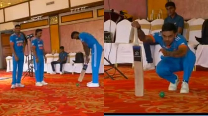 [Watch] Hardik Pandya, Ishan Kishan, Shubman Gill and Suryakumar Yadav play golf with cricket bat at headshots session