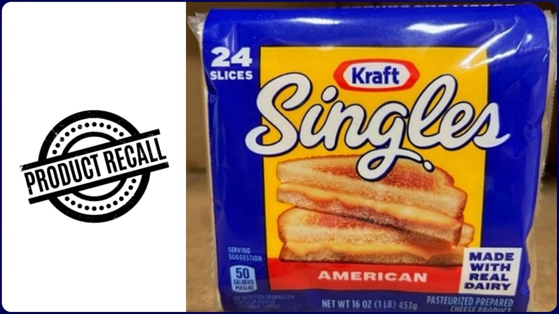 Kraft Heinz recalls its Kraft Singles American Pasteurized Prepared Cheese Products over choking and gagging hazard concerns (Image via Kraft Heinz)