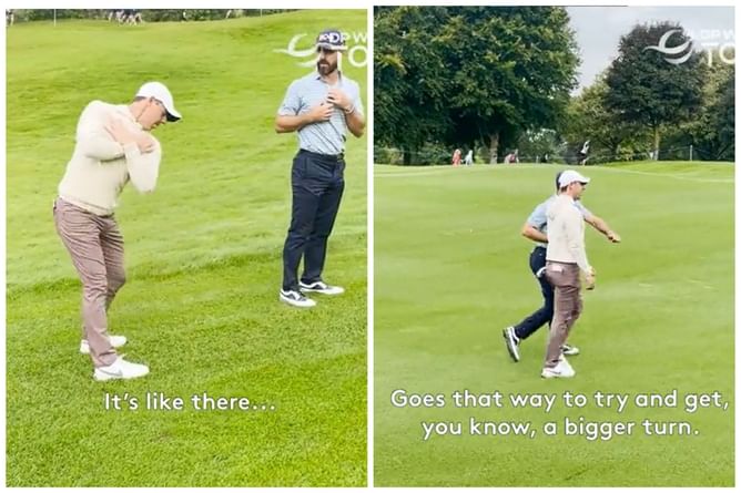 Watch: Rory McIlroy and Billy Horschel has pros talk on swings at the Irish Open