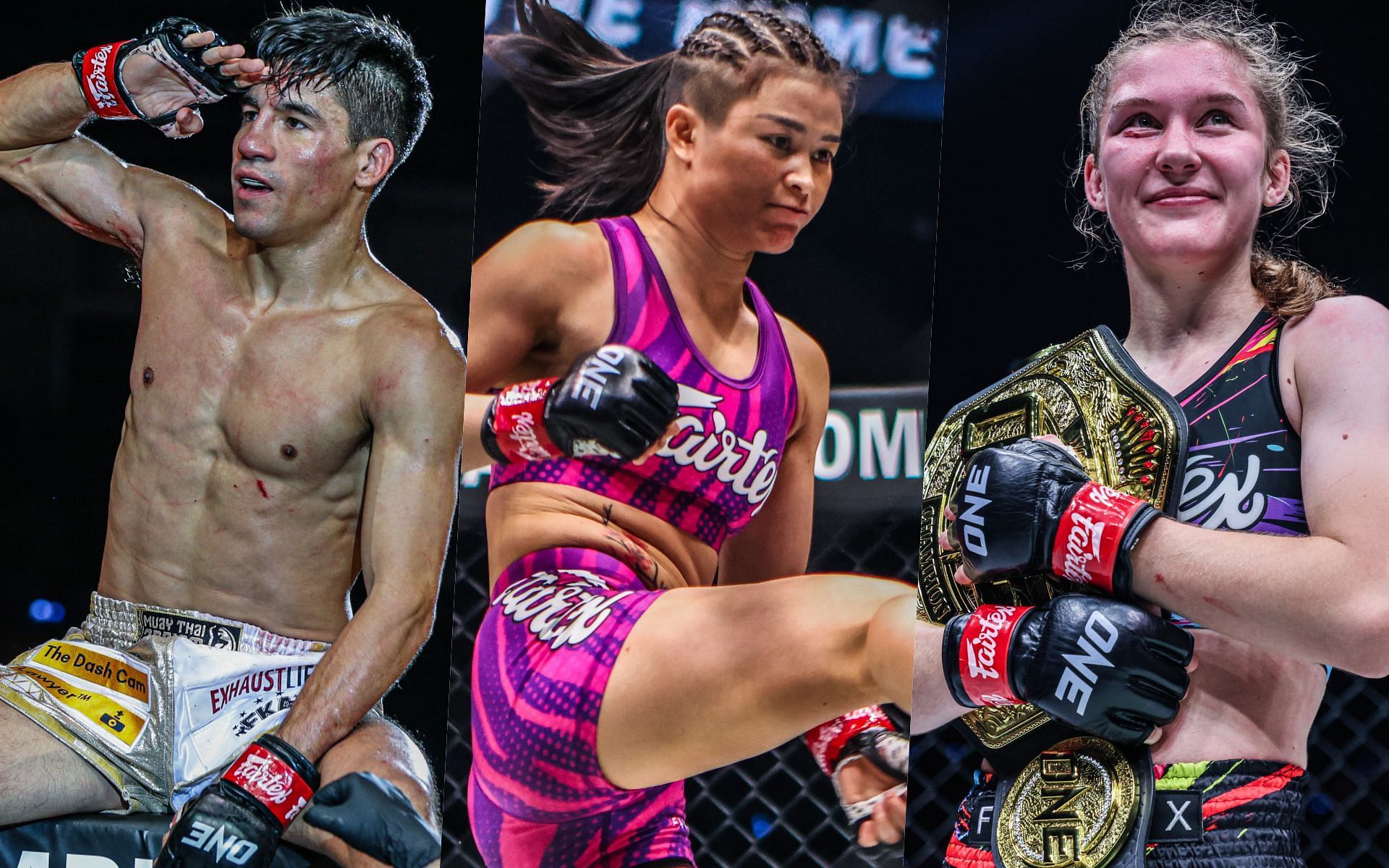 From left to right: Asa Ten Pow, Stamp, Smilla Sundell | Image credit: ONE Championship