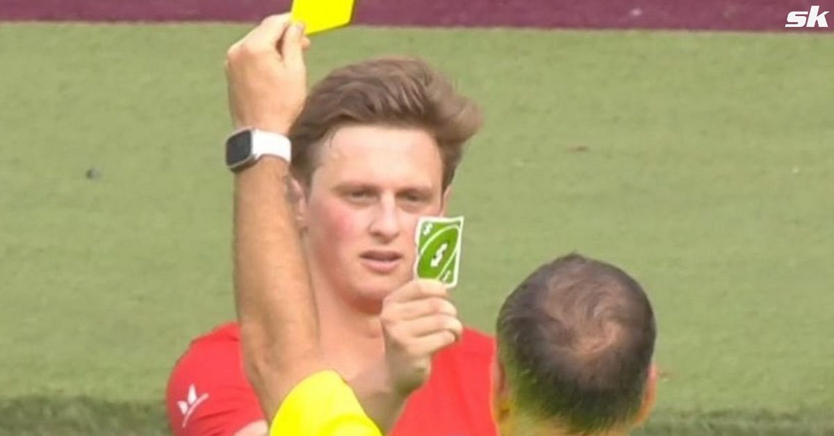 star Max Fosh answers soccer referee's yellow card with