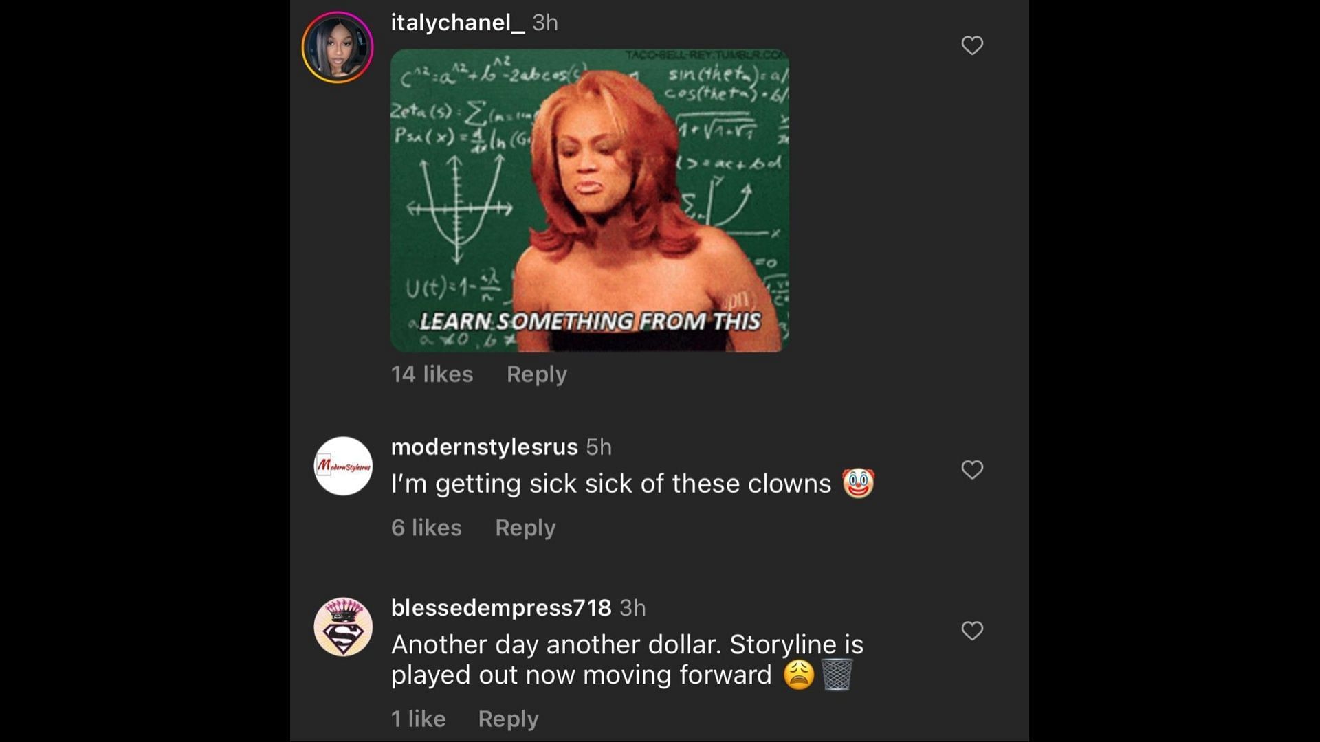 Screenshot of an Internet user remarking on the Disrespectful rapper and Chrisean Rock&#039;s new song, Baby Mama Drama. (Photo via @The Shade Room/Instagram)