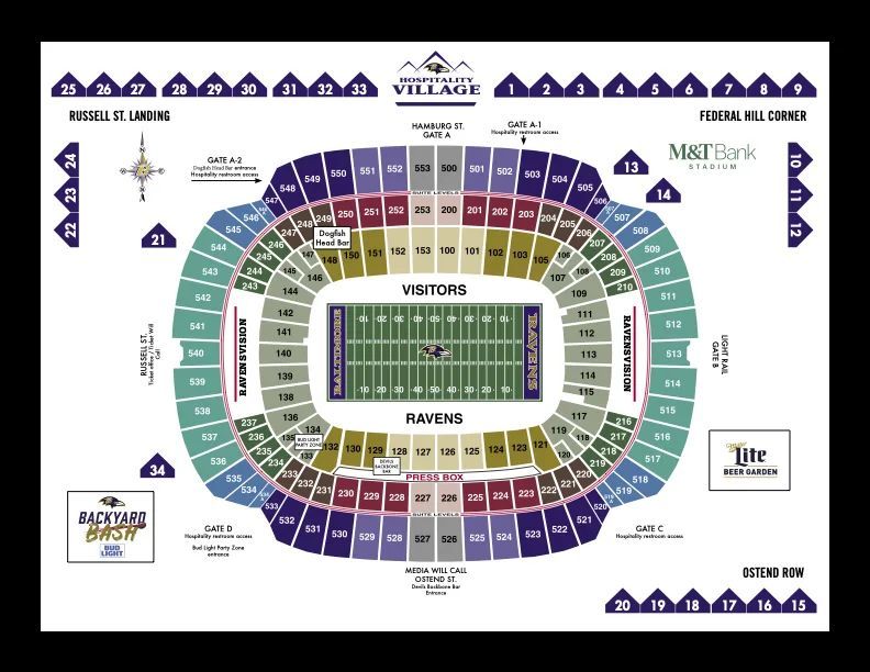 M&amp;T Bank Stadium Seating Chart