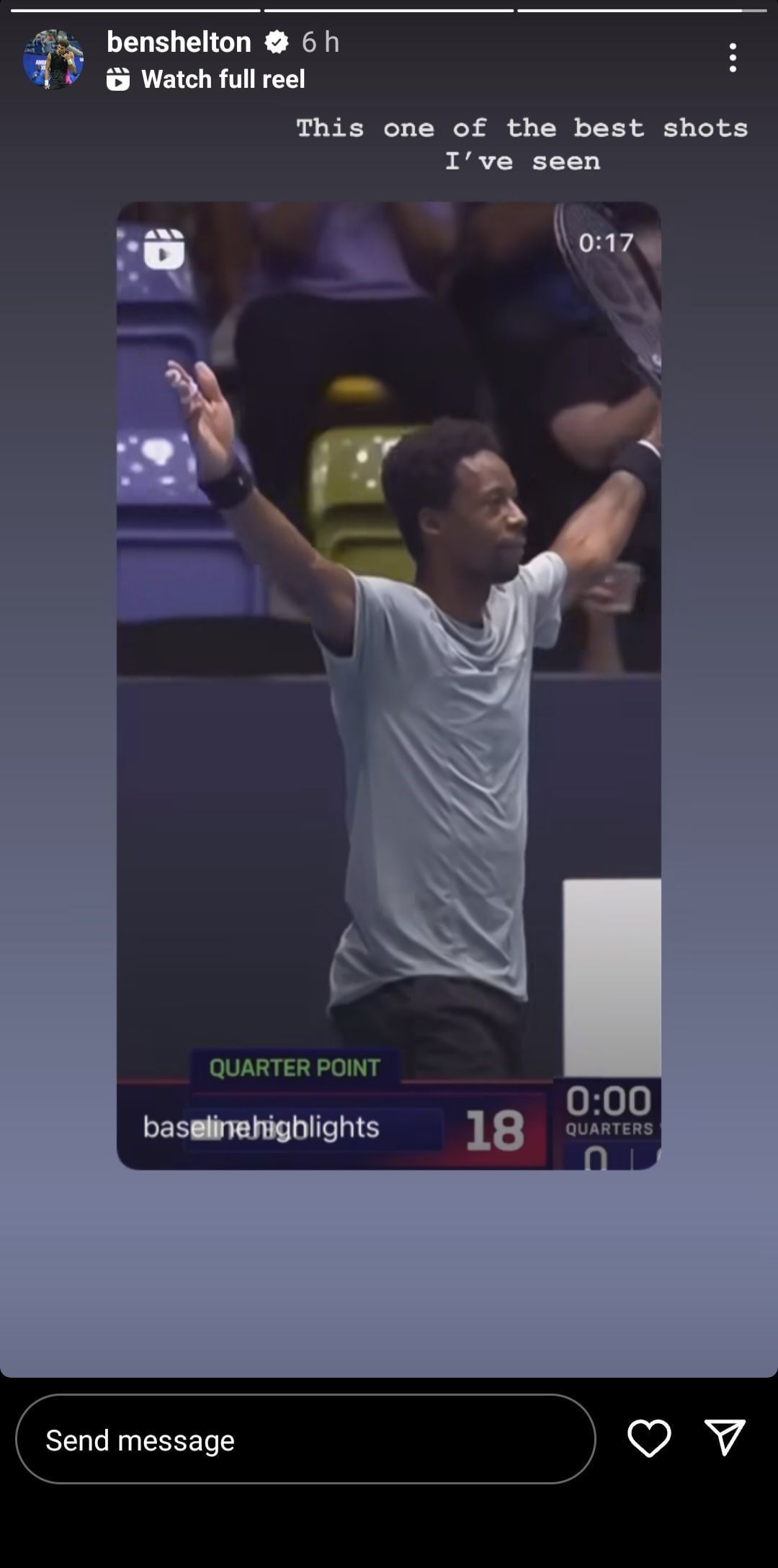 "One of the best shots I’ve seen" Ben Shelton in awe of Gael Monfils