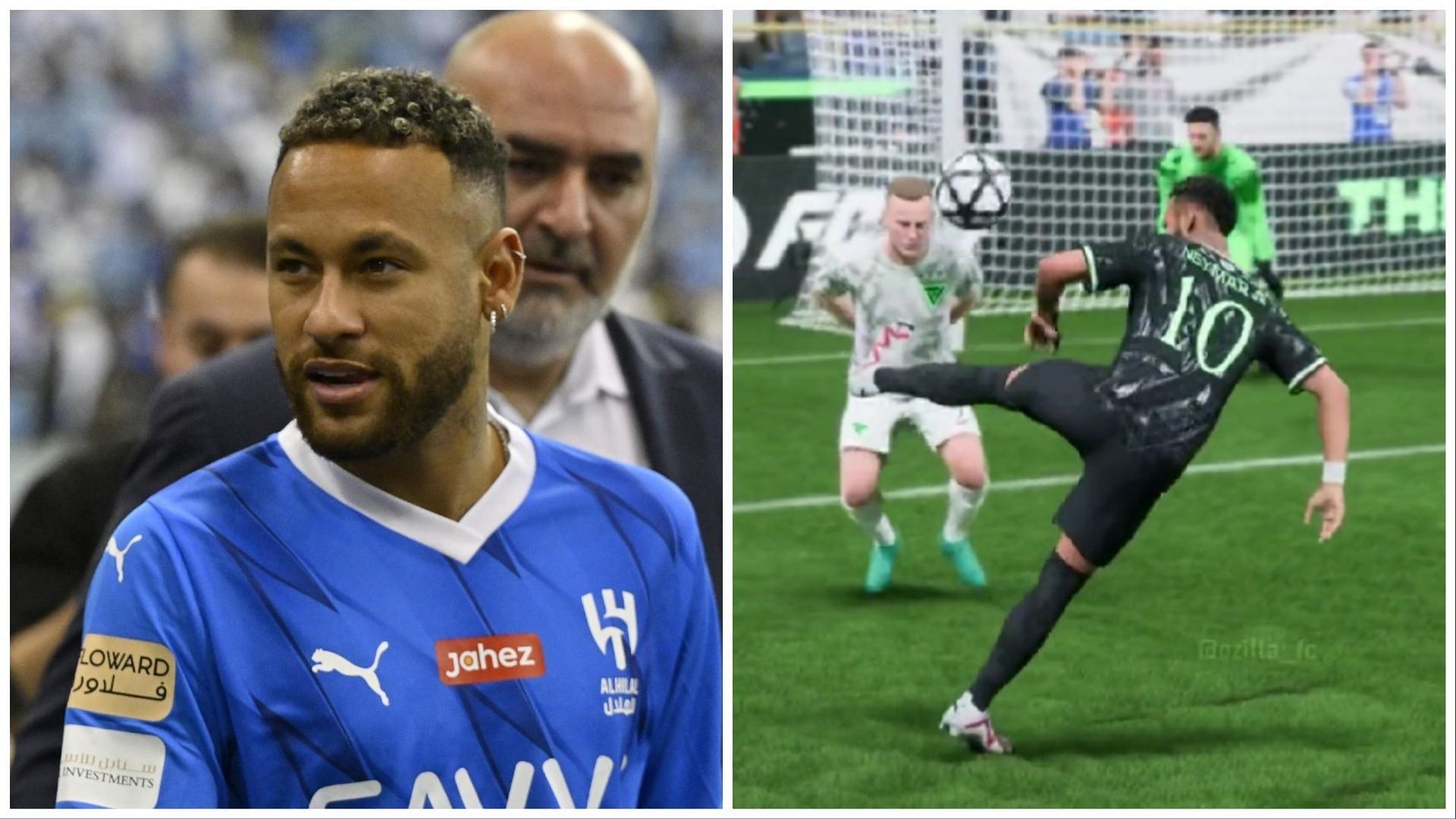 Neymar is overpowered in EA FC 24 (Images via Getty and Twitter/Ozilla_FC)