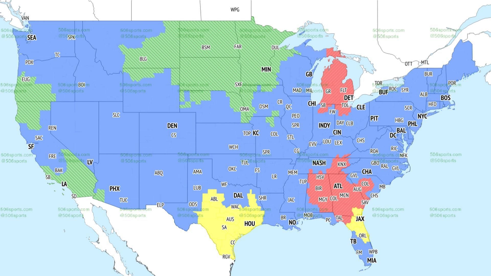 NFL Coverage Map Week 2: TV Schedule for FOX, CBS Broadcasts