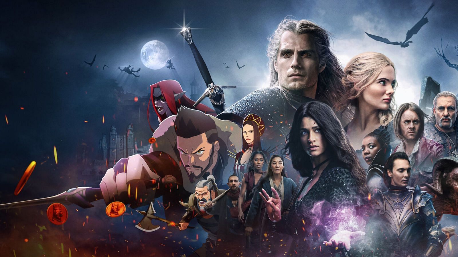 A promotional poster for The Witcher, a novel-based shows.  (Image via Netflix)