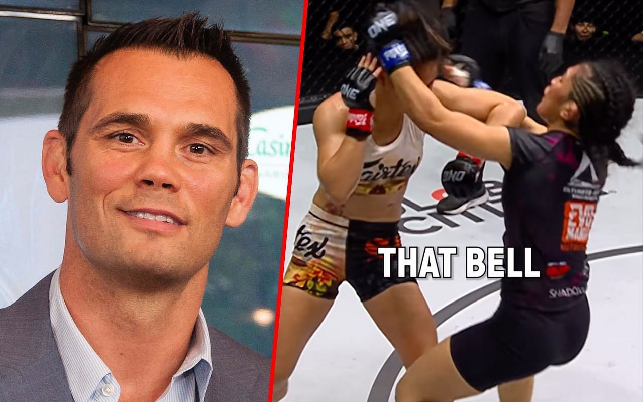 Rich Franklin (left) and Stamp Fairtex fighting inside the Circle (right)