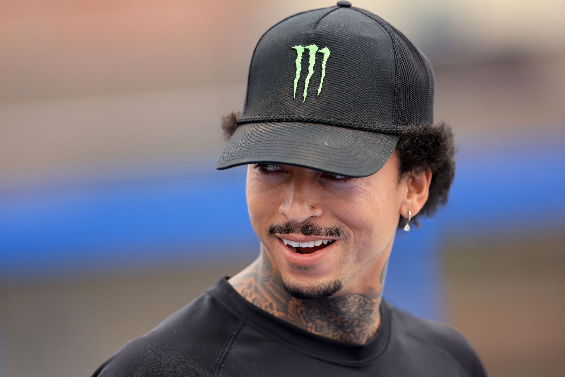 Nyjah Huston looks on during the Men&#039;s Skateboard Park Elimination round during the X Games California 2023