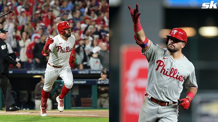 Philadelphia Phillies designated hitter KYLE SCHWARBER batting in the first  inning during the MLB game between the Philadelphia Phillies and the Houst  Stock Photo - Alamy