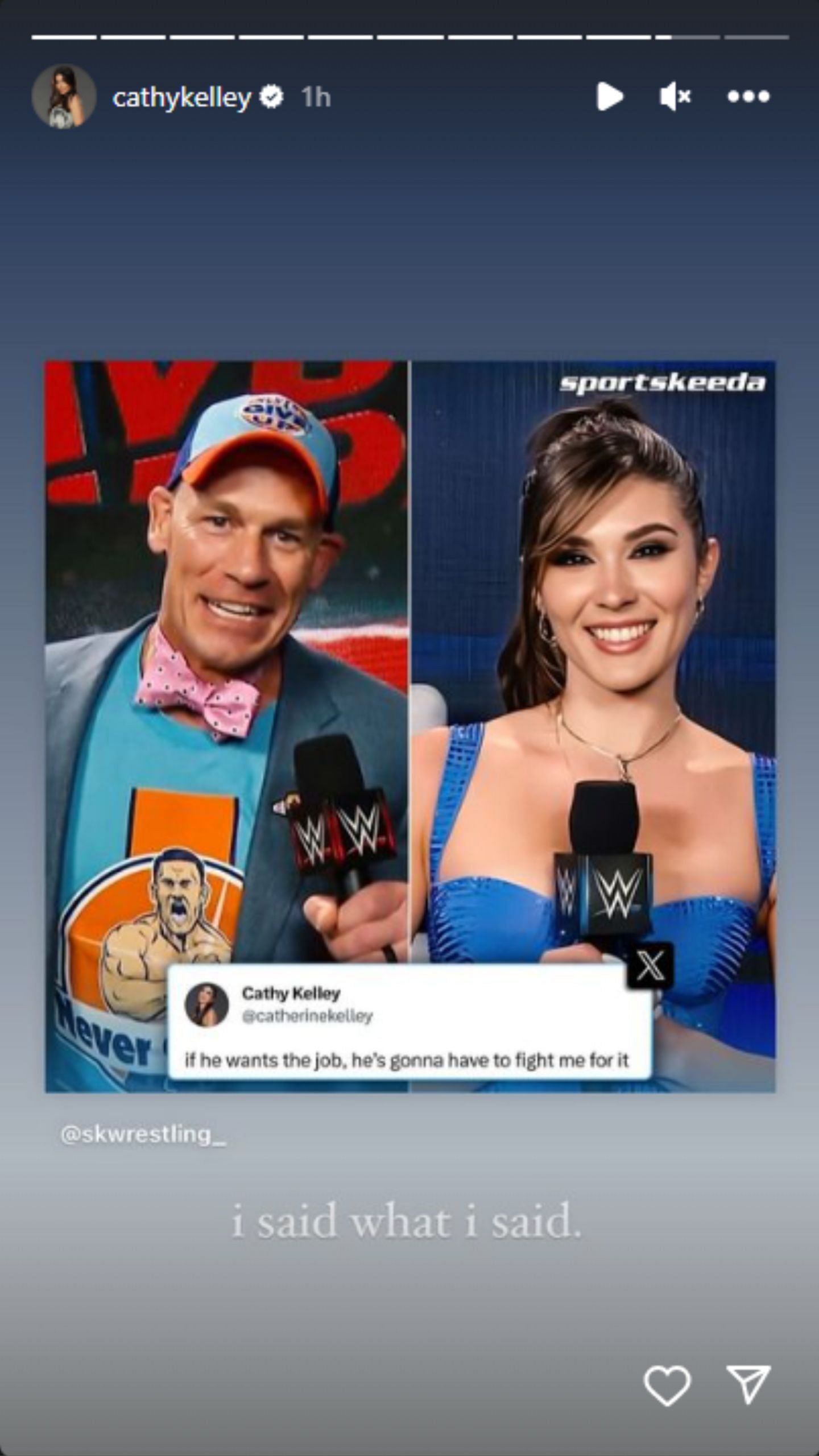 Cathy Kelley on what he recently said about John Cena.