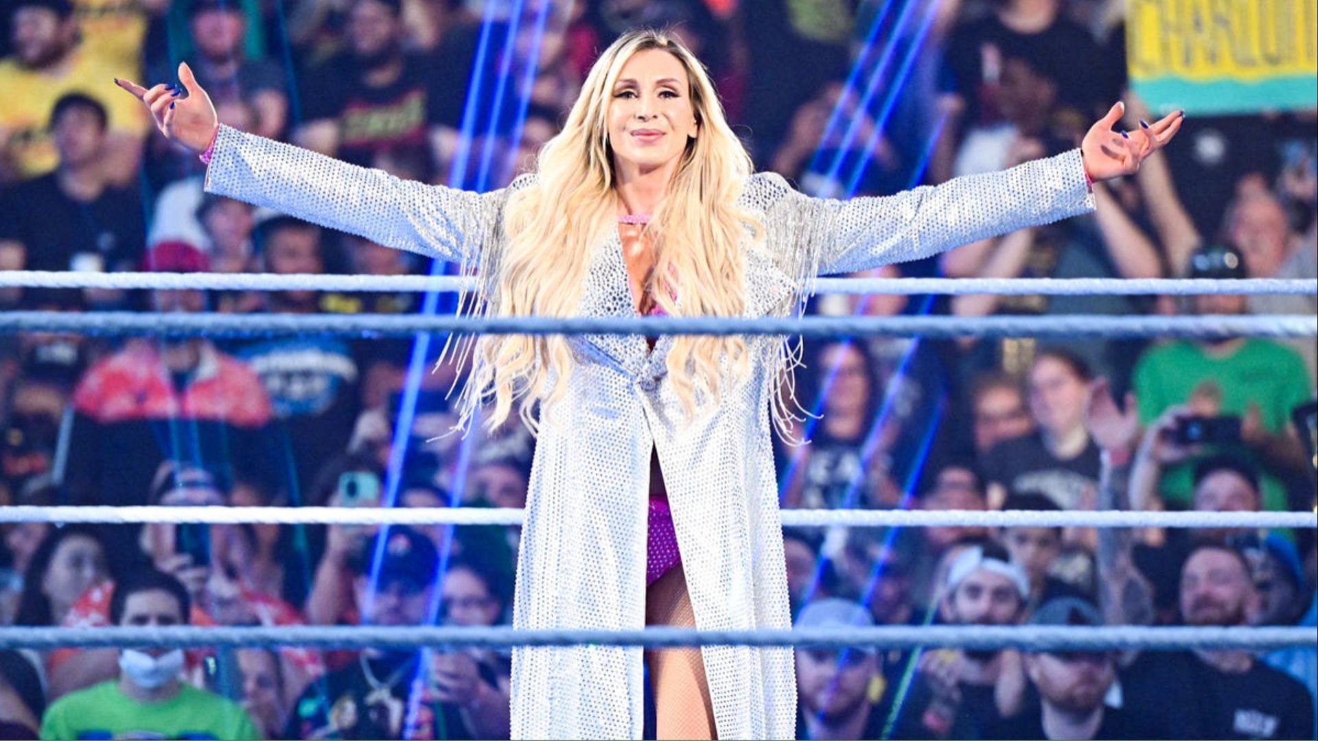 Charlotte Flair poses in the ring on WWE SmackDown.