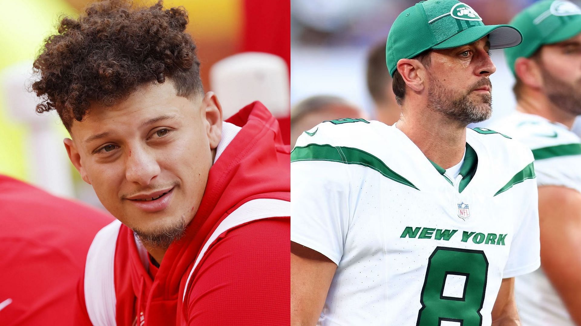 NFL quarterbacks Patrick Mahomes and Aaron Rodgers