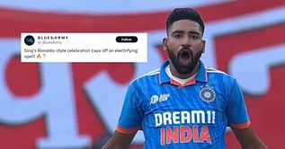 "If you learn from the best, you are the best" - Fans go crazy as Indian cricketer Mohammed Siraj pulls off Cristiano Ronaldo's celebration