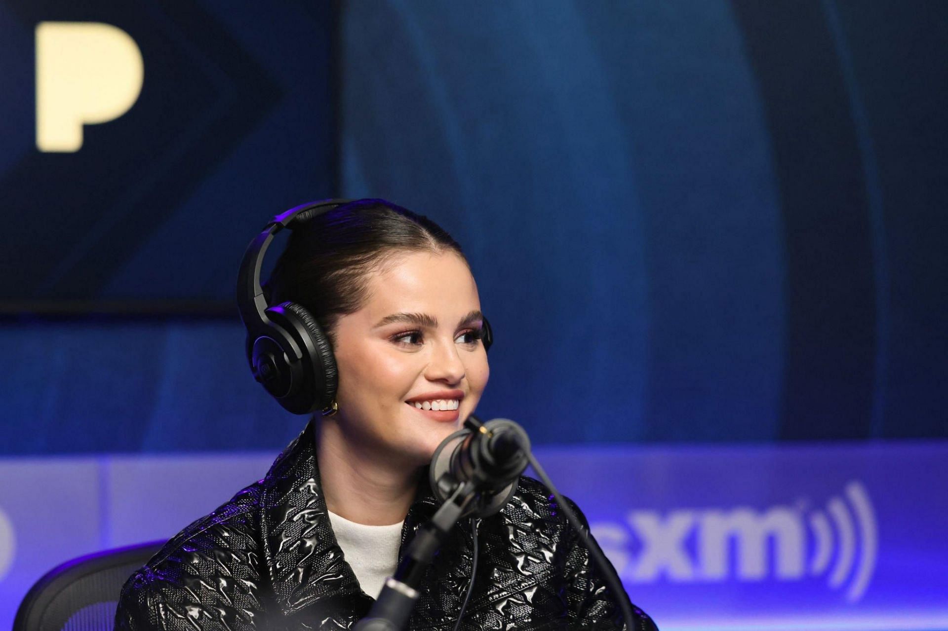 Selena Gomez at Sirius XM in 2023 (Image via Getty Images)