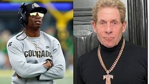 WATCH: Deion Sanders hugs an emotional Skip Bayless for 'giving him a lot of opportunities'