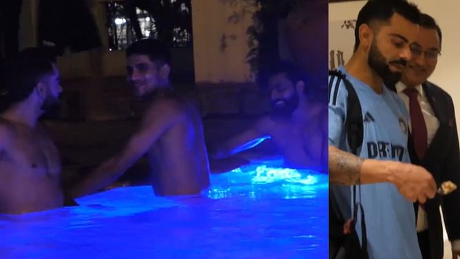 [Watch] Team India celebrate thumping win over Pakistan with much-needed recovery session in the swimming pool