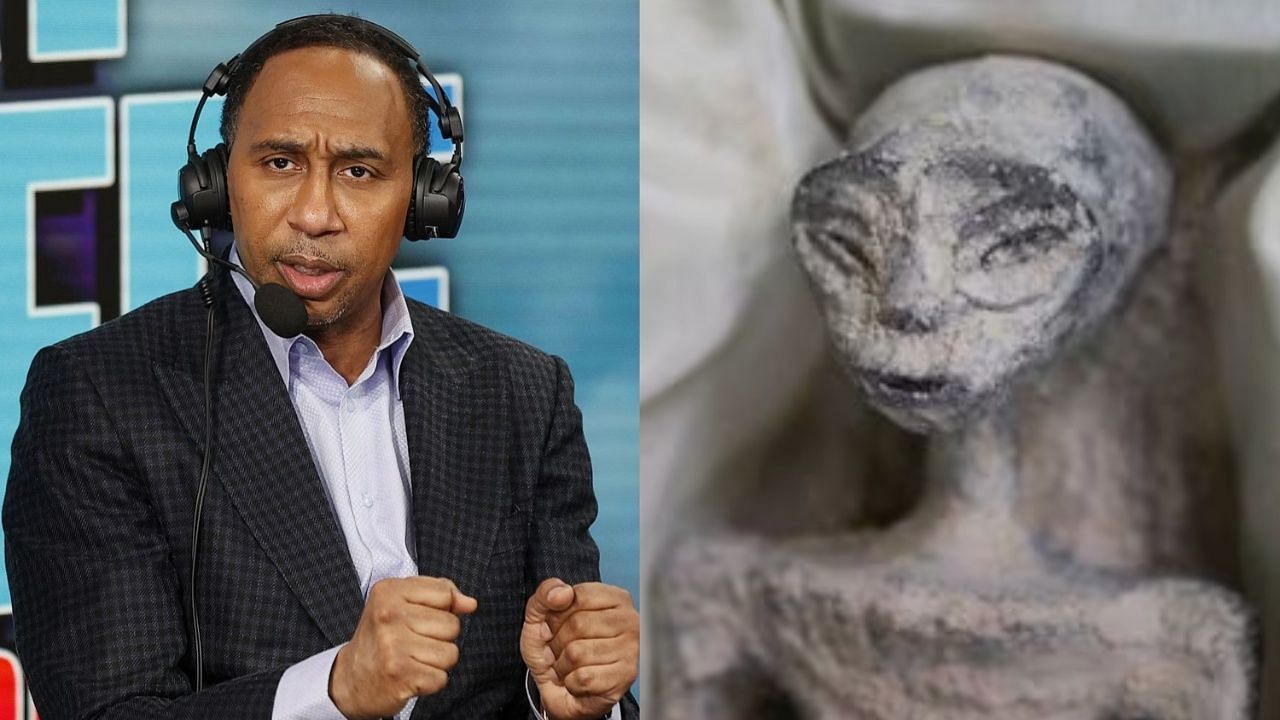 Stephen A. Smith reacts to the alien corpse presented in Mexico. (Right Photo: Reuters)