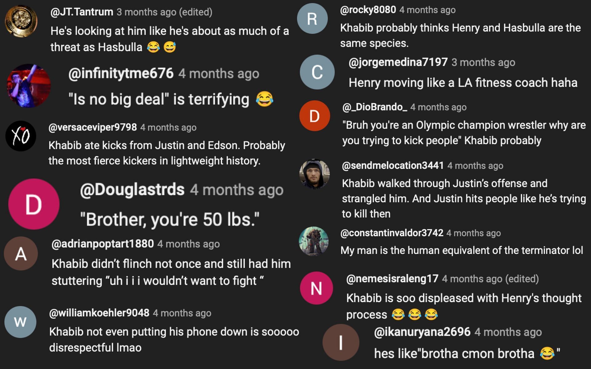 Fans&#039; comments on Nurmagomedov and Cejudo&#039;s interaction