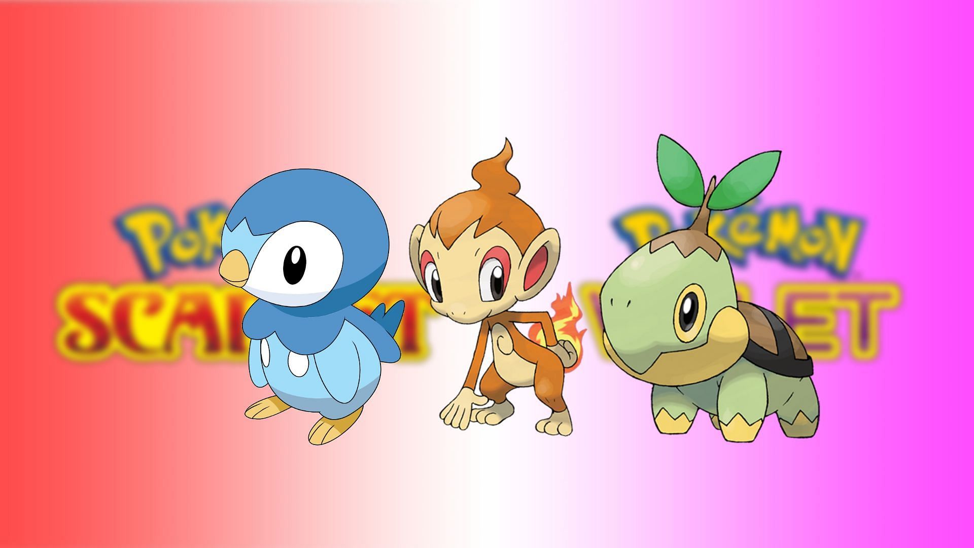 Piplup, Chimchar, and Turtwig are available to obtain in Pokemon Scarlet and Violet