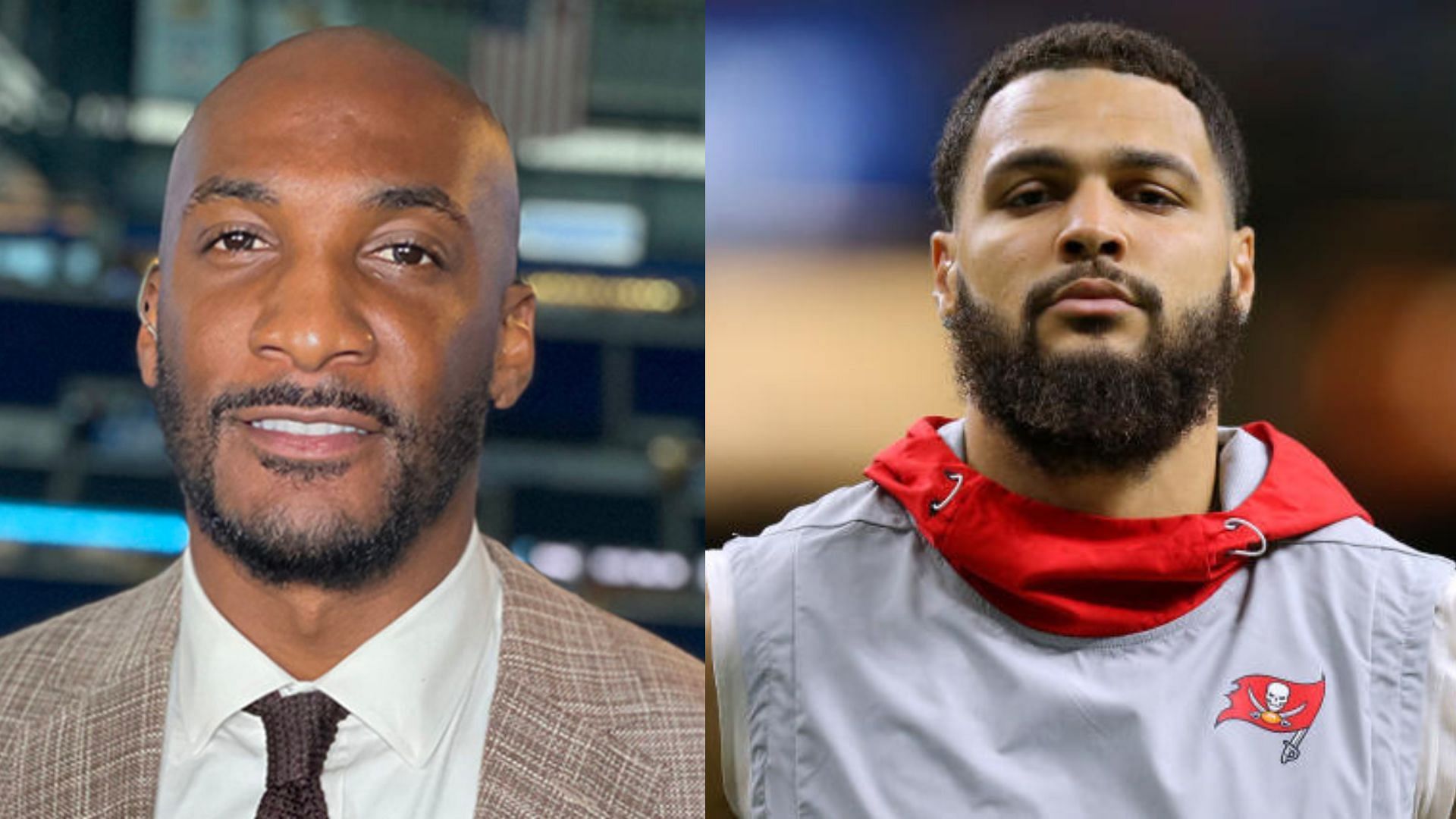 Aqib Talib (L) on WR Mike Evans (R) playing with another QB amid Bucs contract dispute