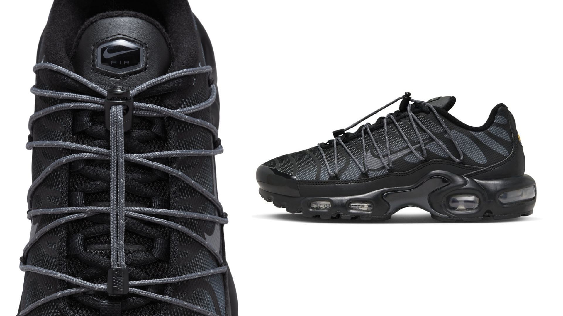 Here&#039;s a closer look at the arriving toggle Air Max Plus sneakers (Image via Nike)
