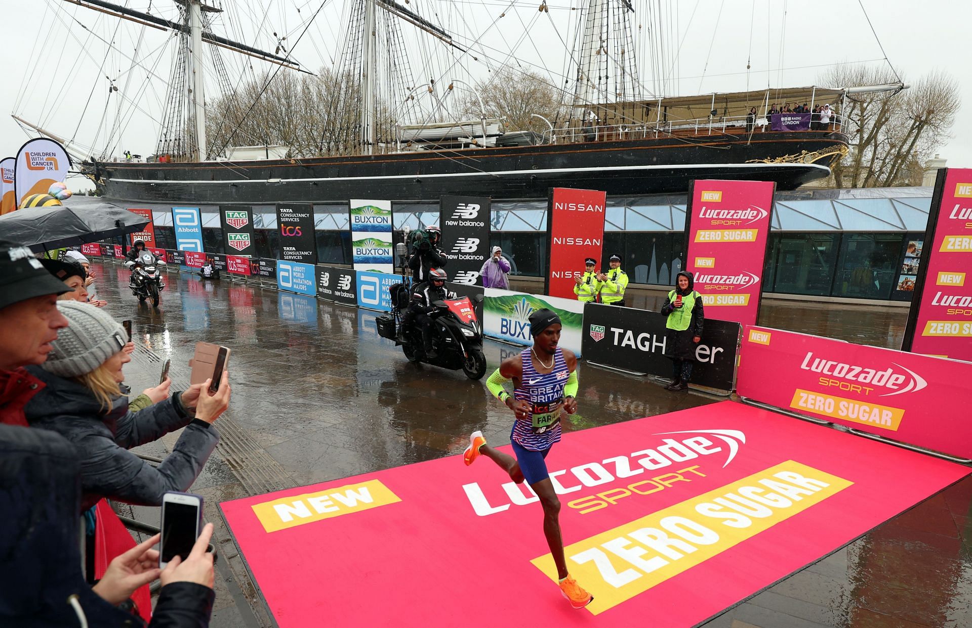 The athlete racing at Lucozade Sport At 2023 TCS London Marathon