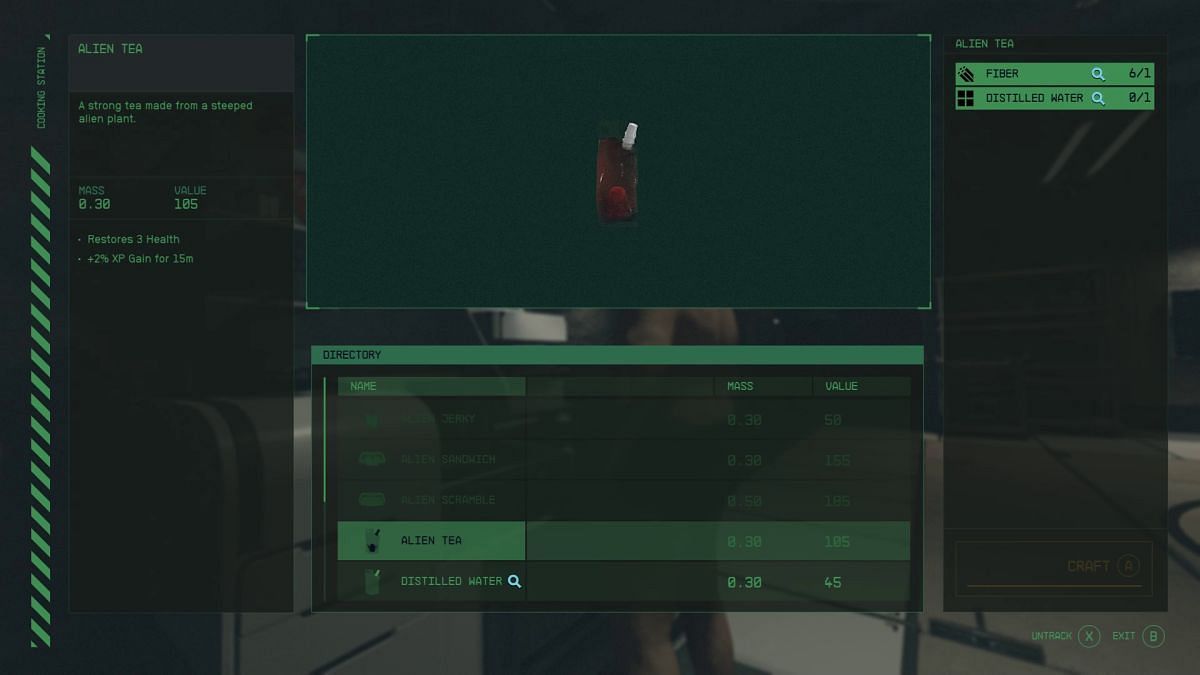 Alien tea in Starfield (Image via Bethesda)