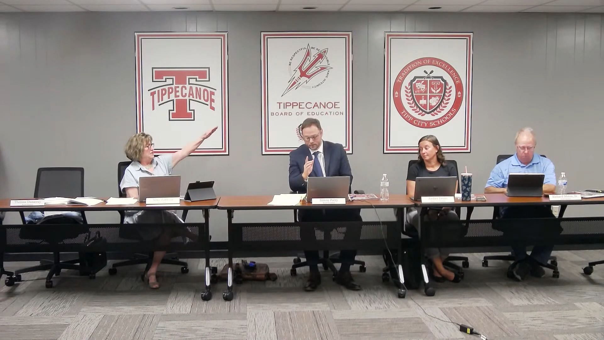 Ohio school board member does Nazi salute during meeting (Image via Youtube/Tipp City Schools)