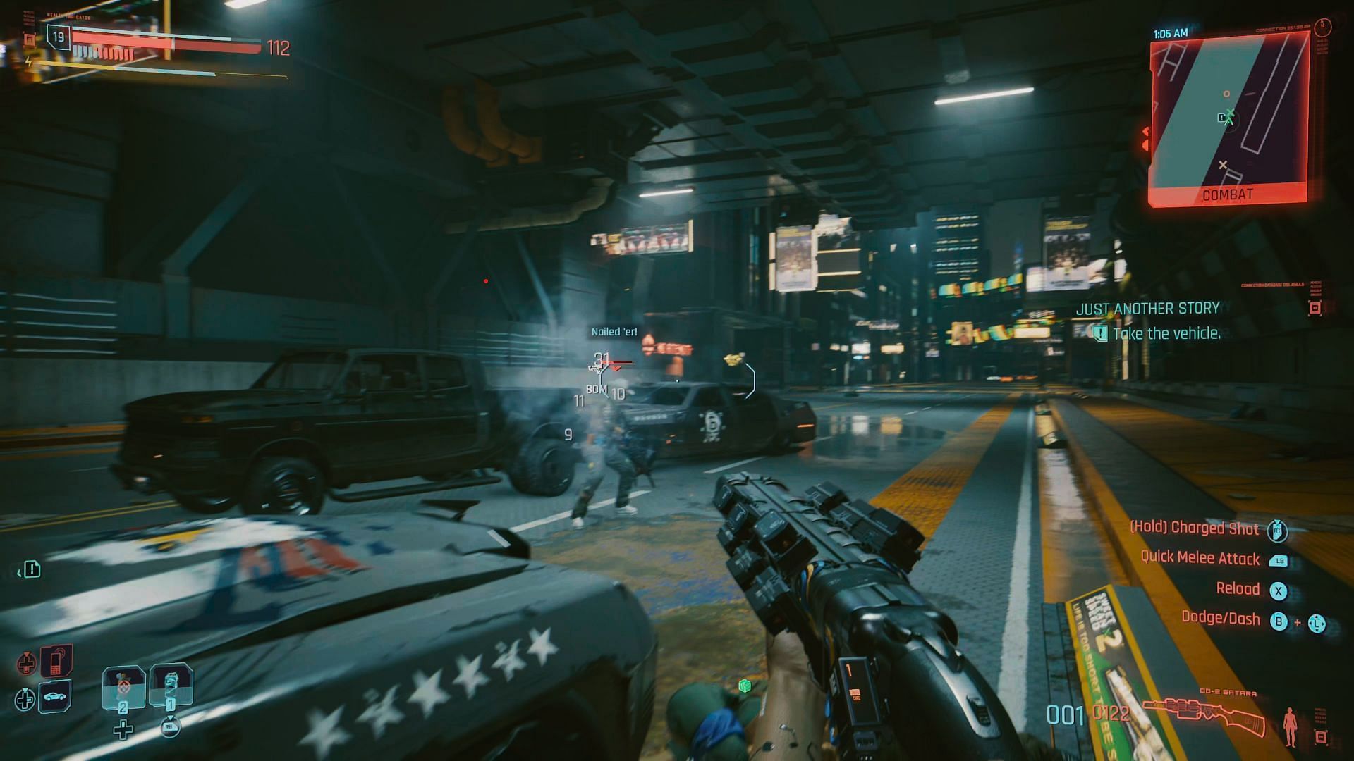 Different Ranged weapons consume different amounts of Stamina (image via Cyberpunk 2077)