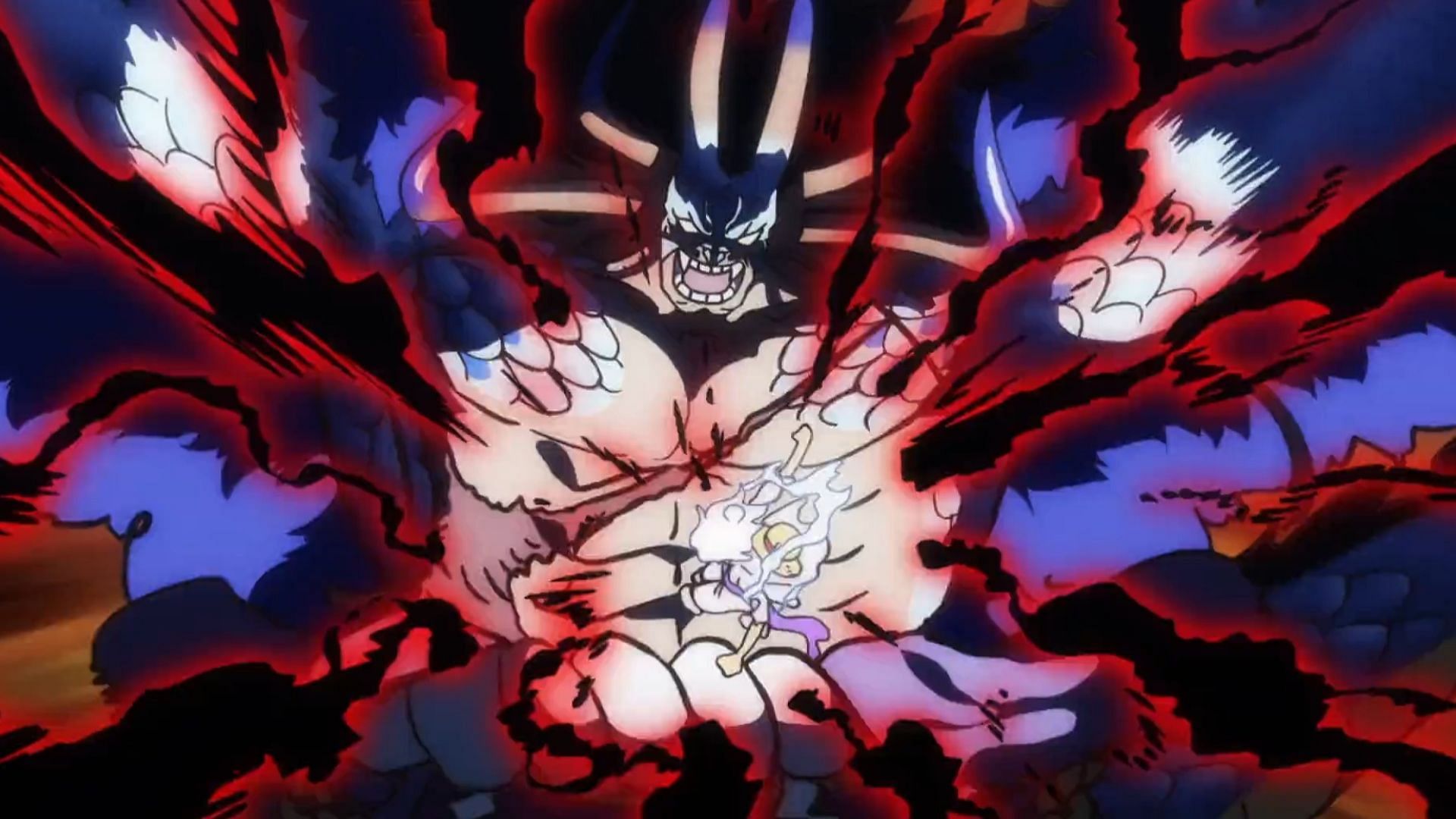 Kaido versus Luffy (Image via Toei Animation)