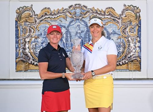 Stacy Lewis and Suzae Pettersen, American and European captains (Image via Guetty).