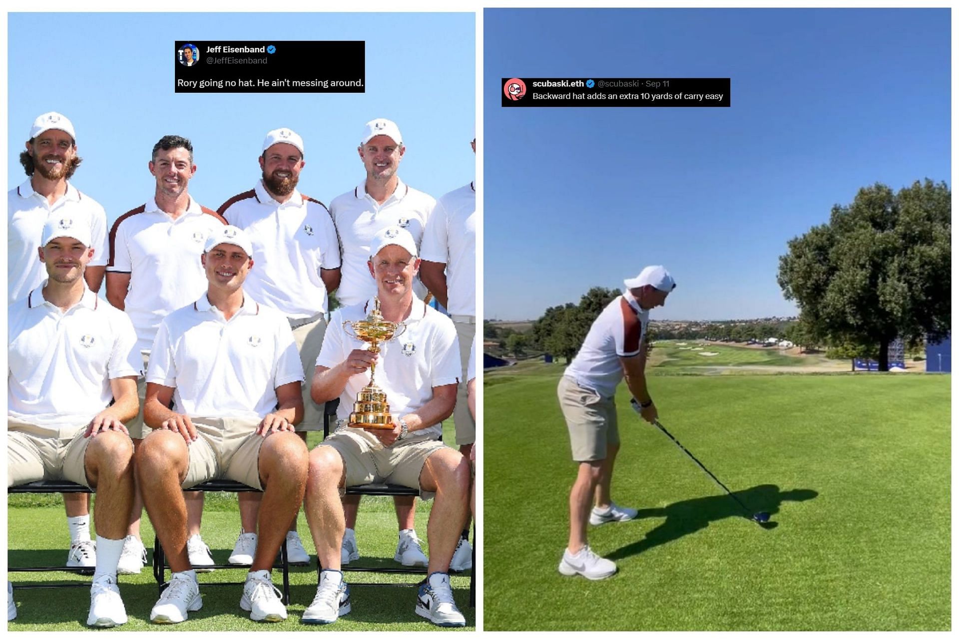 McIlroy and the other members of the European squad were present at the Marco Simone Golf Club ahead of the Ryder Cup (Image via Twitter.com/RyderCupEurope