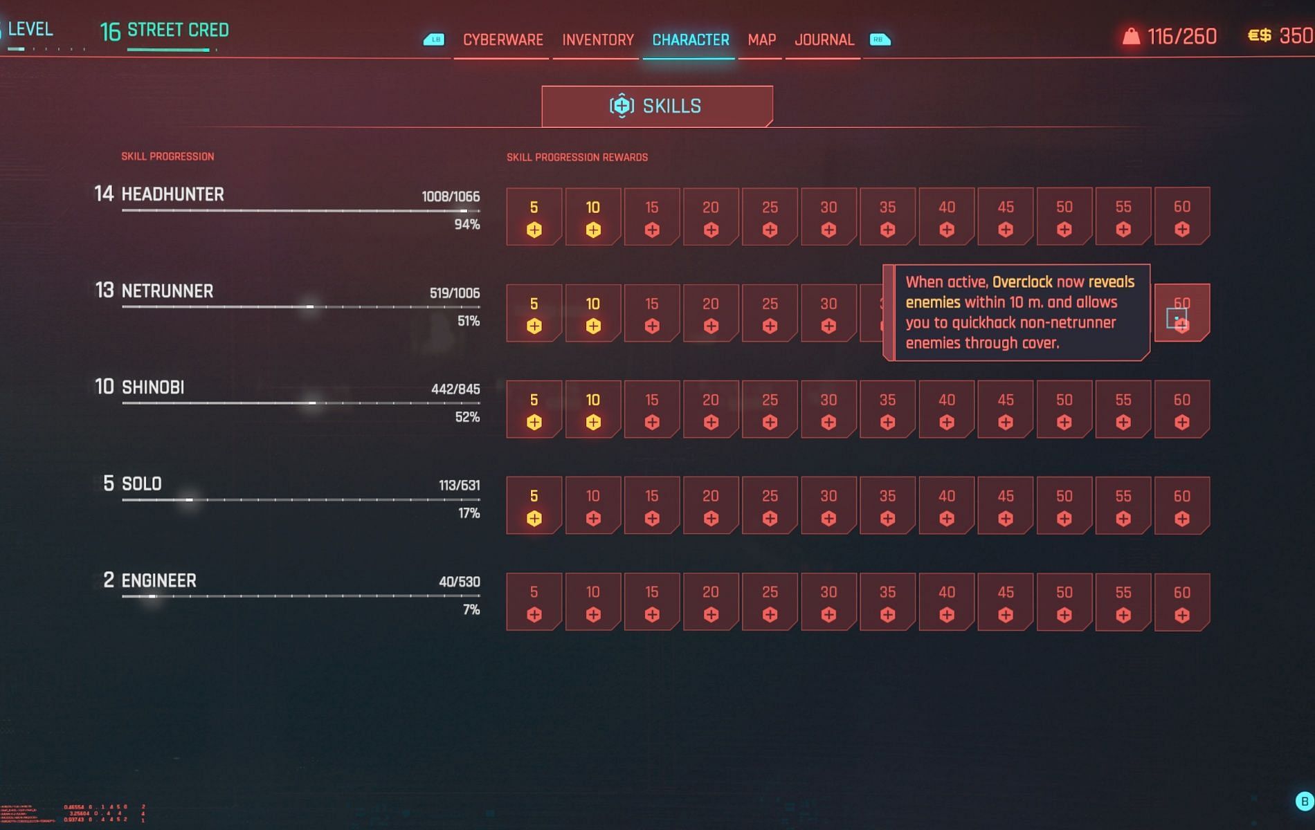 Netrunner skillline (Image via Cyberpunk 2077)