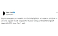Tweet congratulating Oleksandr Usyk