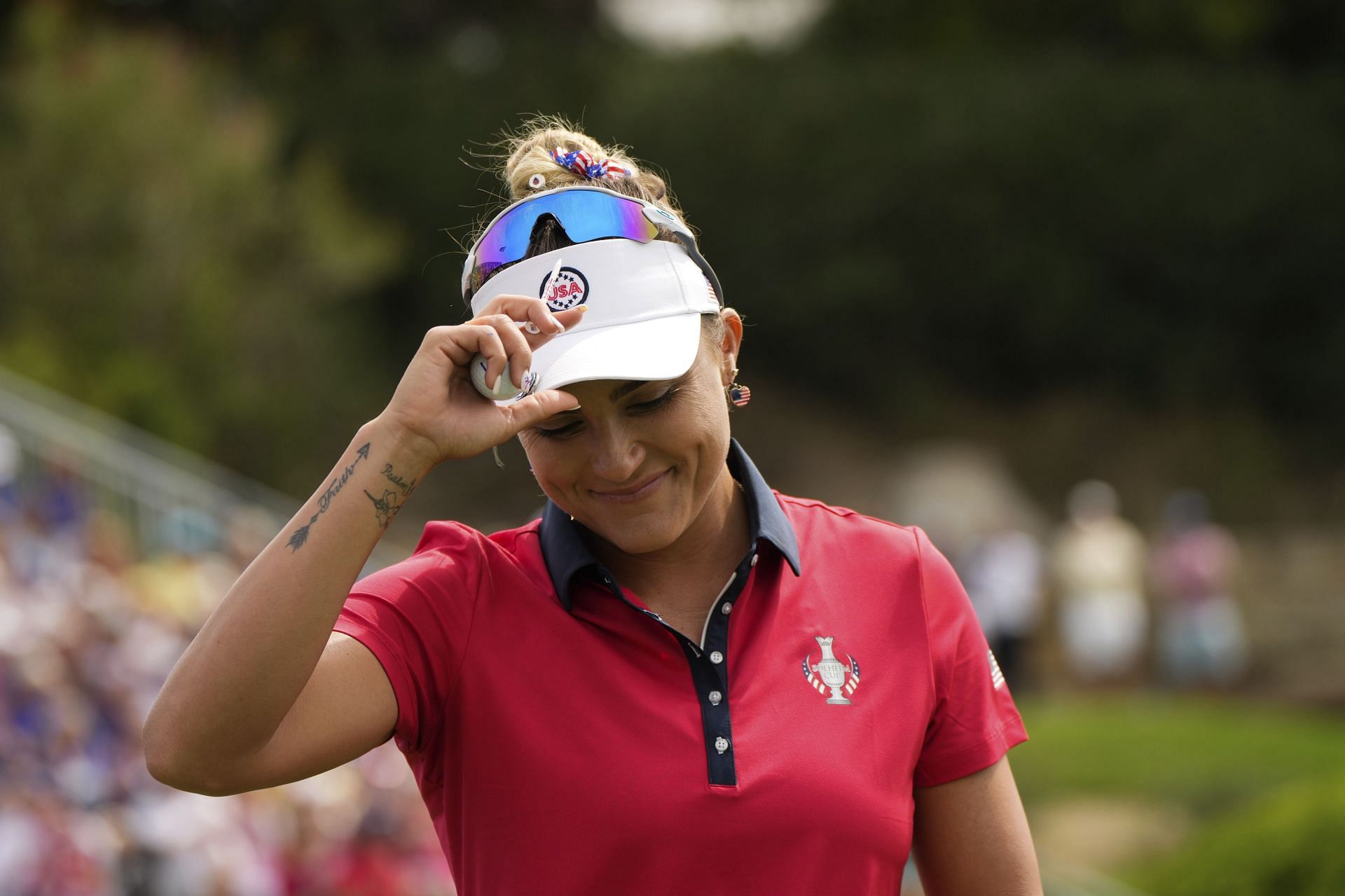 Lexi Thompson at the Solheim Cup 2023 (Image via AP Photo)