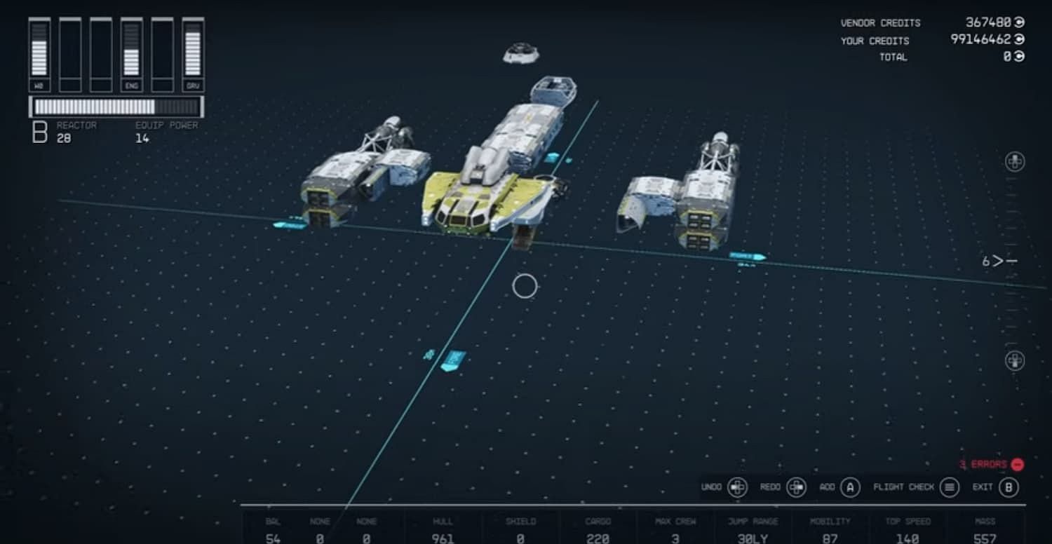 Looking at each individual part needed to recreate the Y-Wing (Image via Bethesda/SwanyPlaysGames)