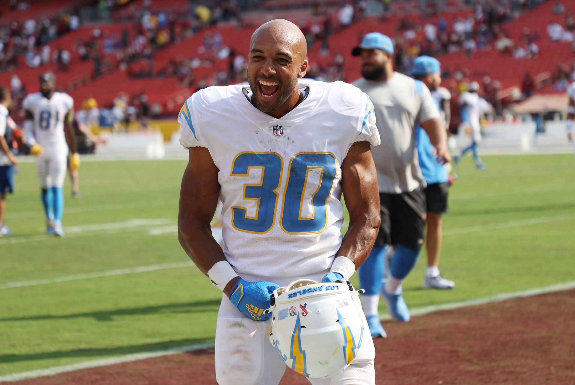 Austin Ekeler during Los Angeles Chargers v Washington Football Team