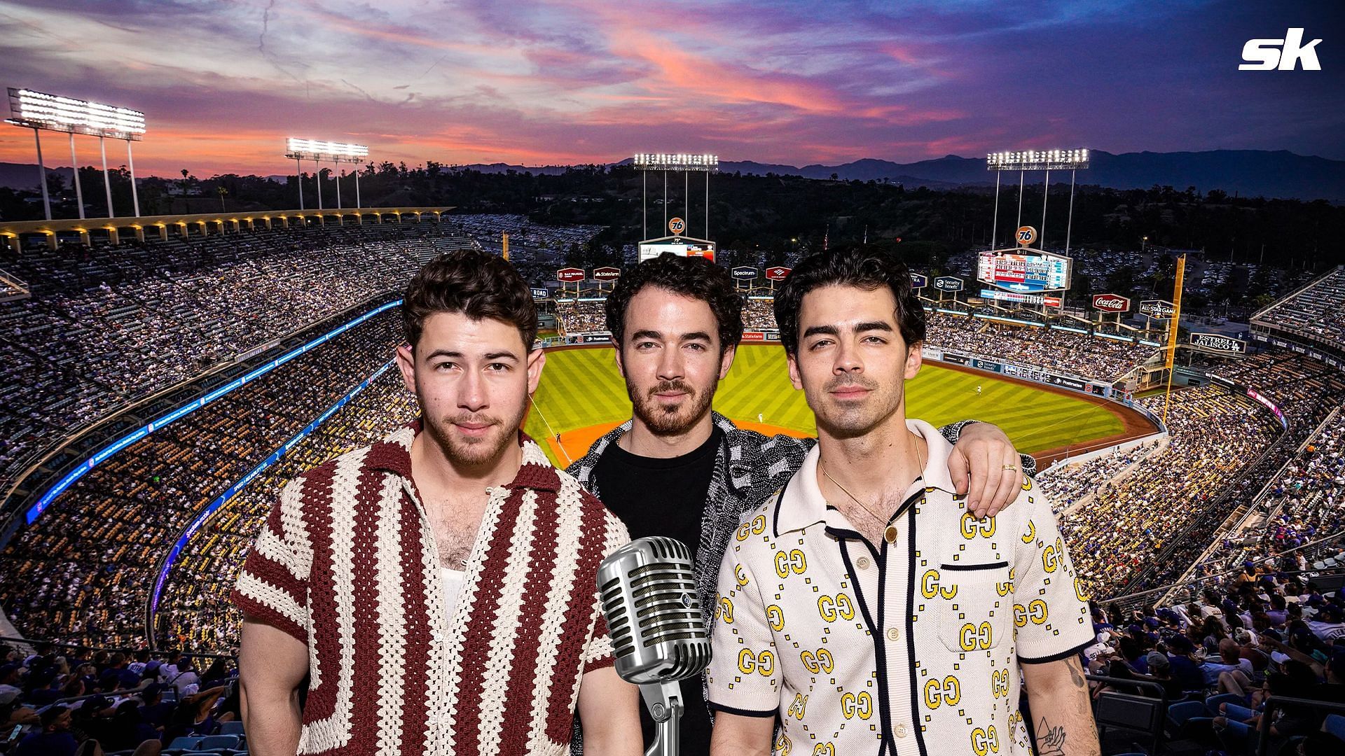 The Jonas Brothers Promote The Tour At Dodger Stadium