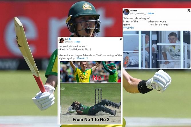 "First concussion substitute legend in cricket"- Fans react as concussion substitute Marnus Labuschagne hits match-winning 80* vs South Africa