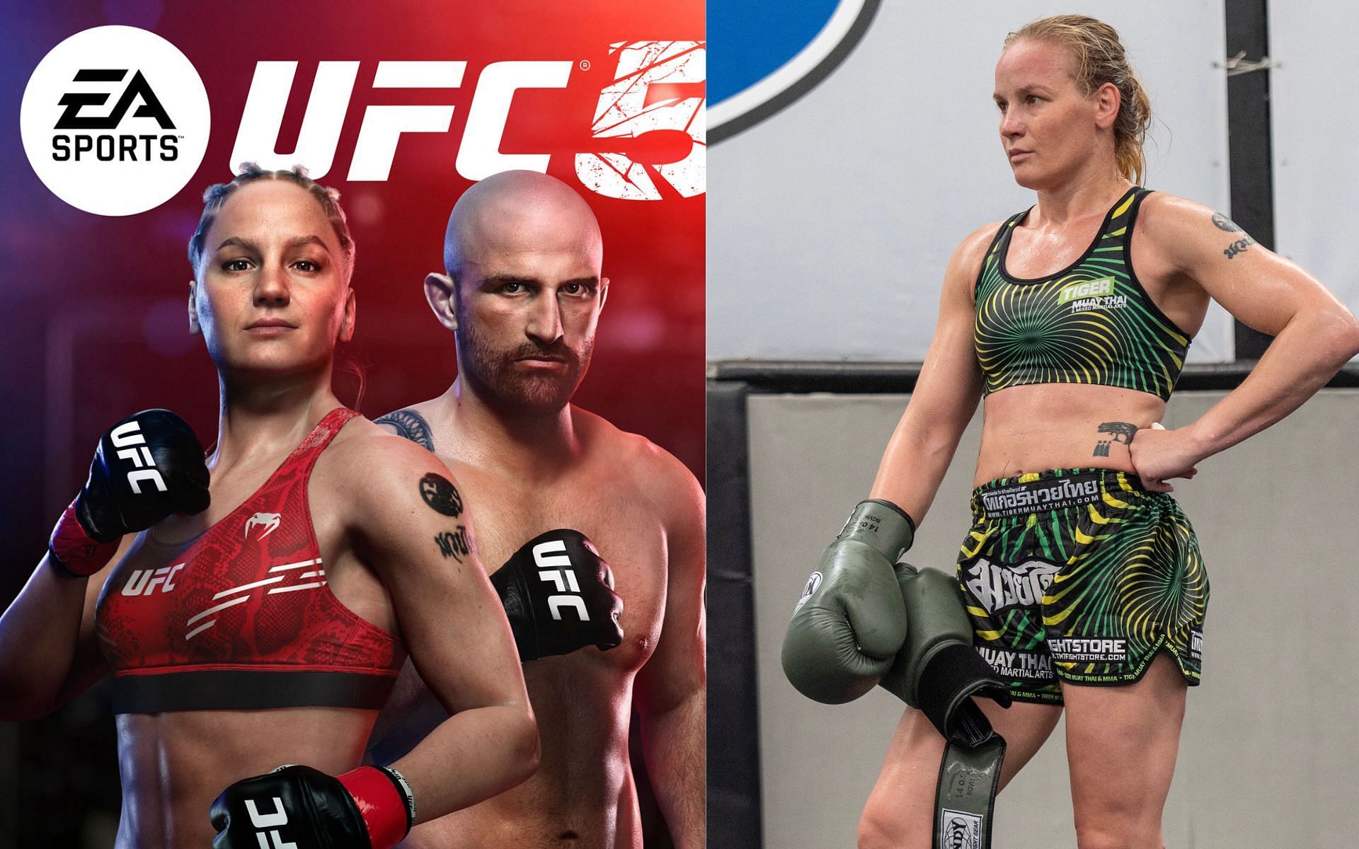 Valentina Shevchenko and Alexander Volkanovski on the cover of EA Sports UFC 5, Valentina Shevchenko (Image Courtesy - @EASPORTSUFC, @BulletValentina)