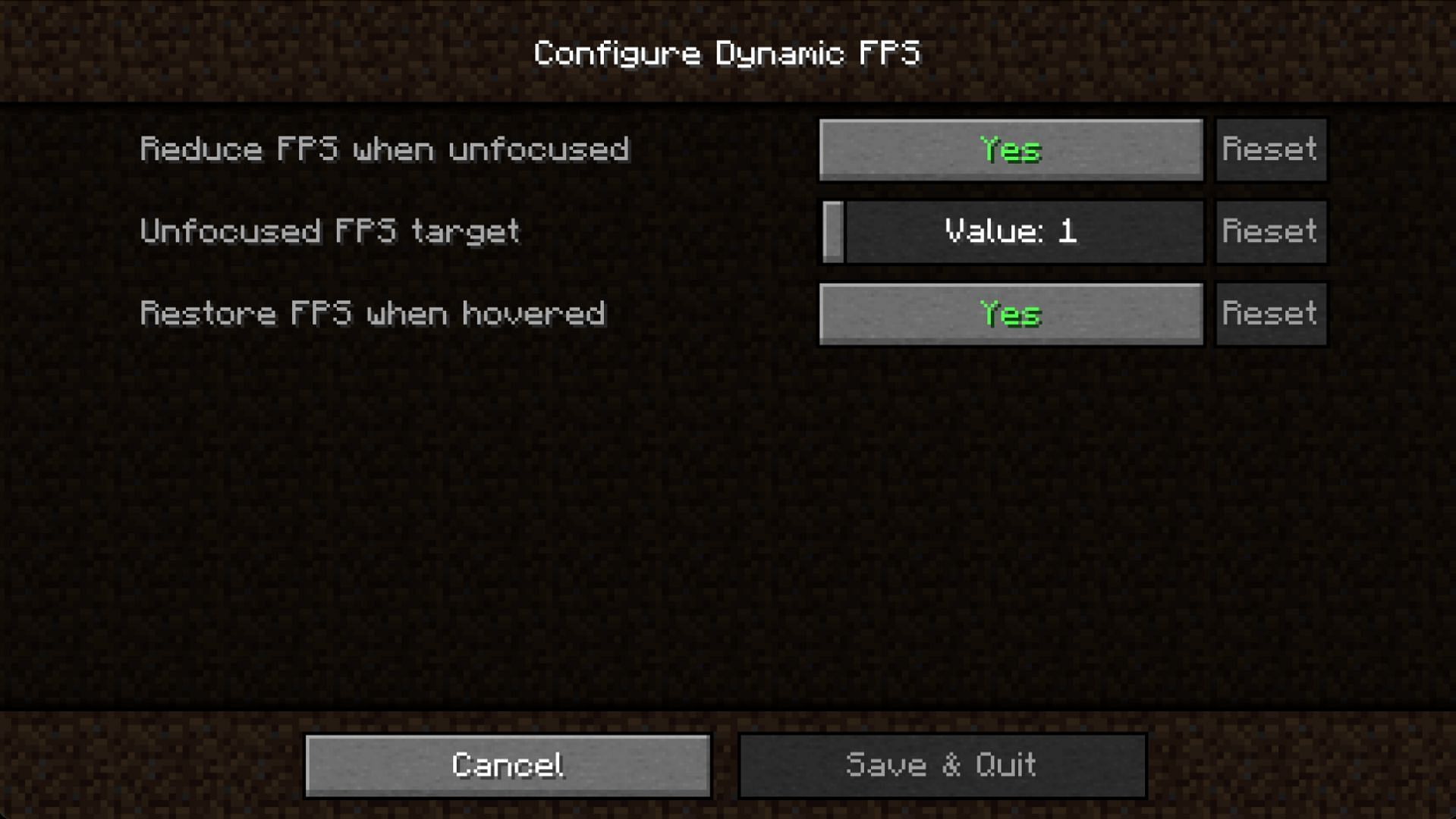 Dynamic FPS Minecraft mod reduces hidden chunk rendering to reduce load on the device (Image via CurseForge)