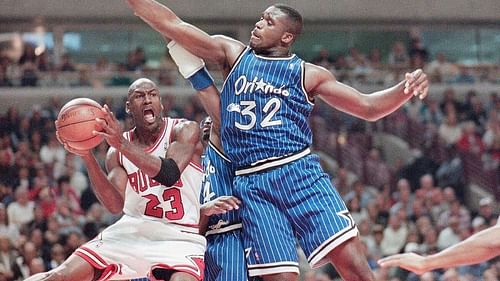 NBA legends Michael Jordan and Shaquille O’Neal (right)