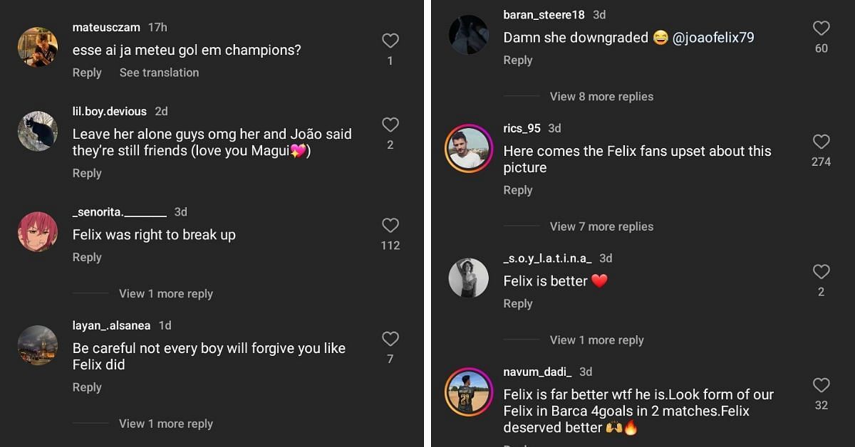 Reactions to Margarida Corceiro's recent Instagram post